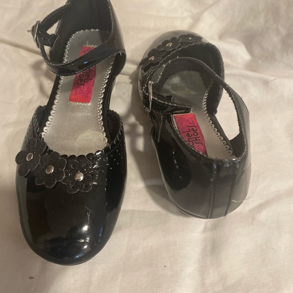 Shoes Black Patent Leather Rachel Buckle Sparkle Glitter Daisies Girls 1 - Picture 9 of 10